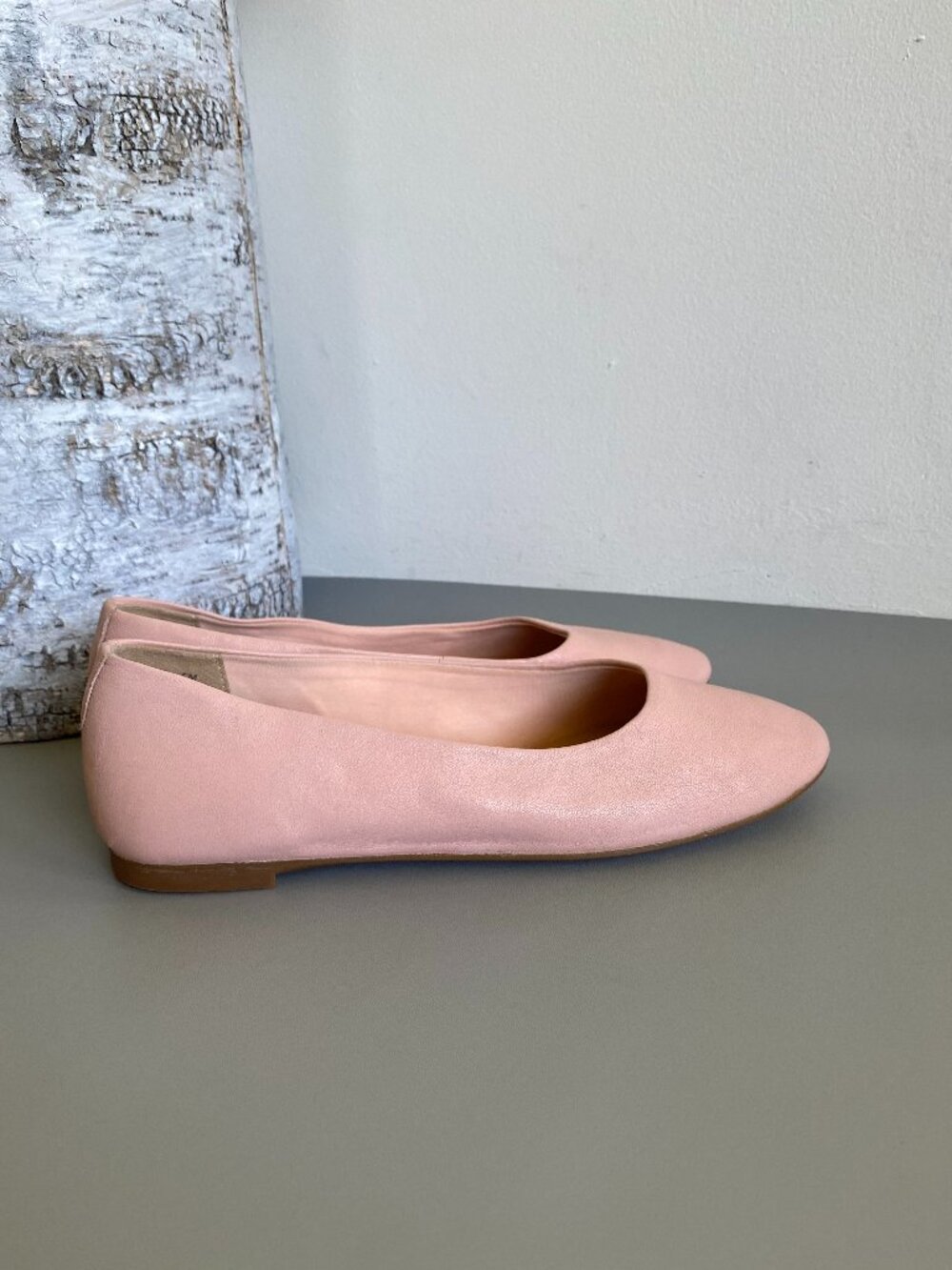 Hush Puppies Kendal PerfectFit Leather Ballet Flats Blush Pink 8 Comfort Bounce